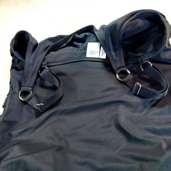 Calvin Klein Black One-Piece Swimsuit Size 18 Adjustable Straps Padded Shelf Bra - Picture 8 of 11